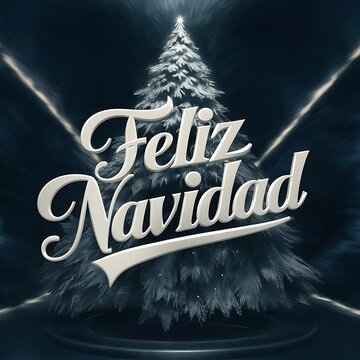 Feliz Navidad  , árbol de Navidad calligraphic lettering Christmas tree Winter , árbol de Navidad Design for greeting card posters stickers banner