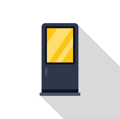 Poster - dark grey street billboard with yellow empty frame standing on the street