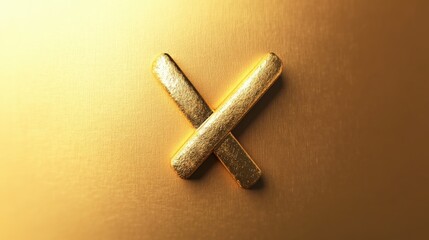 Poster - Elegant gold tick mark, radiating confirmation and correctness. The shiny texture is prominent against a simple, modern backdrop