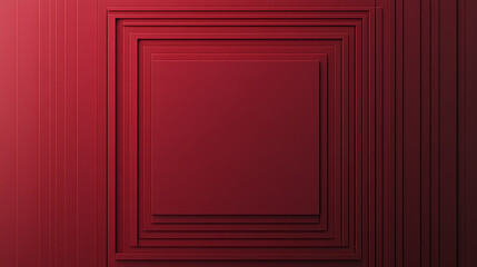 Wall Mural - maroon gradient background with embossed rectangle. minimalist surface with raised 3d shape. 3d rend