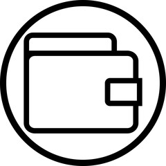 Poster - Wallet icon in trendy outline style vector. Purse with money illustration sign. Coins symbol. Online payment logo for mobile concept and website design pictogram isolated on transparent background.