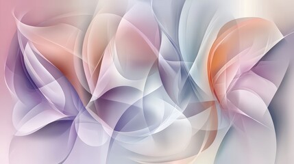 Poster - Abstract design with overlapping translucent geometric shapes, soft pastel tones
