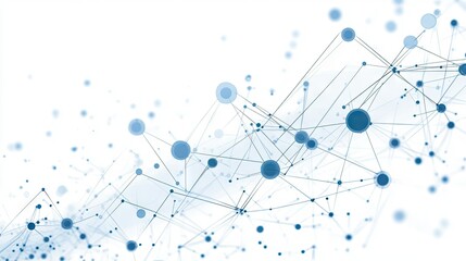 Poster - Financial bar chart with connected dots displaying business rise and fall trends, demonstrating profit growth and challenges. Ample white space for text