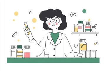 An engaging modern illustration showcasing pharmaceutical themes.