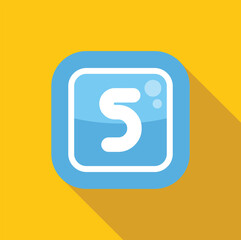 Poster - Blue rounded square icon with the letter s, suitable for use as a logo for a business or mobile app