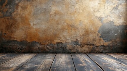 Poster - Vintage Interior Background with Textured Wall. Rustic Interior with copy-space.