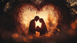 © Jhati - A family embraces in a heart-shaped silhouette at twilight on Christmas Day