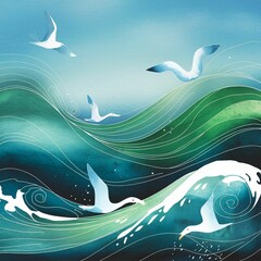 background with waves