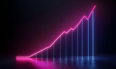 Futuristic financial dashboards and luxury business charts with glowing neon lines, gold accents, and connected nodes for corporate branding.