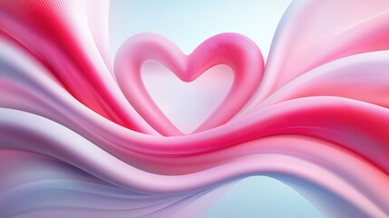 Sticker - Abstract Pink and White Heart Shape Background.