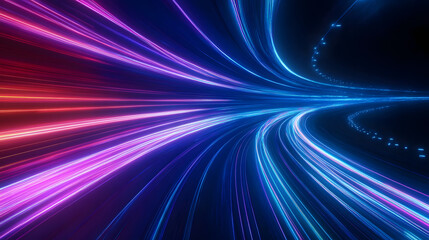 Wall Mural - Abstract background ,speed Abstract neon lights,futuristic technology with lines for network, big data, data center, server, internet, ,digital technology tunnel.