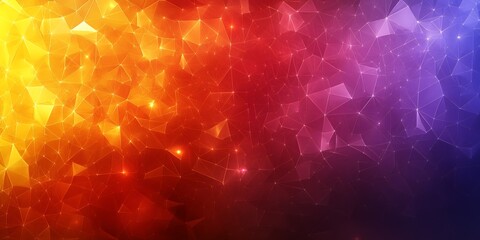 Poster - Abstract background with glowing geometric shapes in yellow, red, and purple.