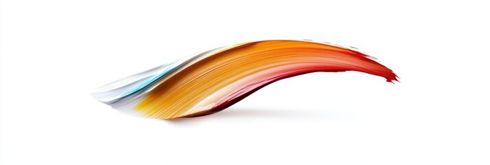 Poster - Abstract colorful brushstroke on a white background, symbolizing creativity, movement, energy, fluidity, and passion.
