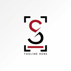 Poster - Logo design graphic concept creative abstract premium vector stock initial S cutting font line capture side. Related to monogram typography branding