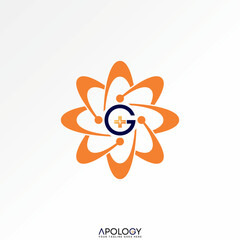 Poster - Logo design graphic concept creative abstract premium vector stock initial G font plus trend health orbits swoosh tech. Related to healthcare network
