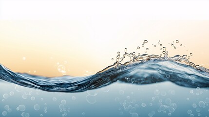 Poster - Serene Water Waves Under Soft Sunset Light