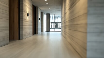 Poster - Modern corridor with natural light and minimalist design