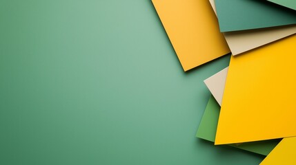 Poster - Colorful Paper Sheets on Green Background