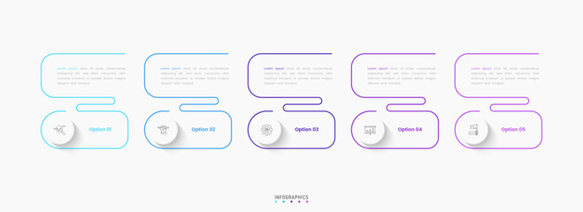 Wall Mural - vector infographic label design template with icons and 5 options or steps. can be used for process 