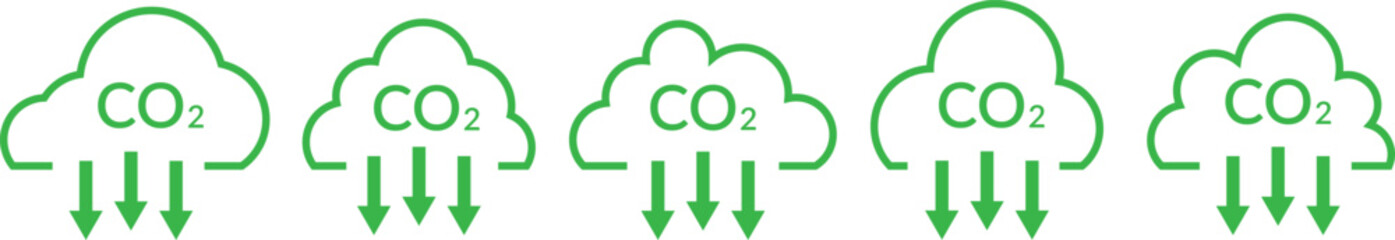 Poster - reduce gas co2 symbol. carbon dioxide reduction icon vector illustration.