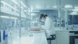 © Kitta Studio - A scientist working diligently in a modern laboratory, analyzing samples with advanced equipment and meticulous attention.