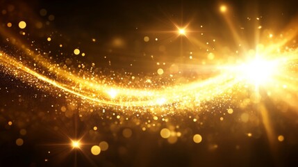 Poster - A shimmering golden wave of light and sparkles, creating a magical and enchanting atmosphere filled with warmth and elegance.