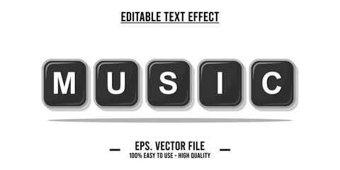 Fototapete - typography MUSIC word art illustration, editable text effect, eps file format	