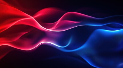 Poster - Abstract Red and Blue Flowing Lines
