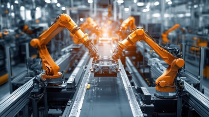 Poster - Industrial Robots in Action within Factory Environment