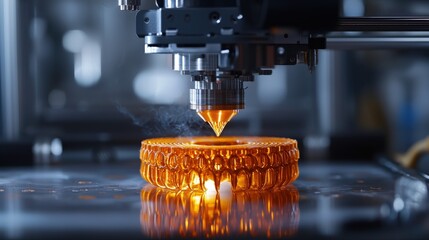 Poster - 3D Printer Creating Intricate Complex Part