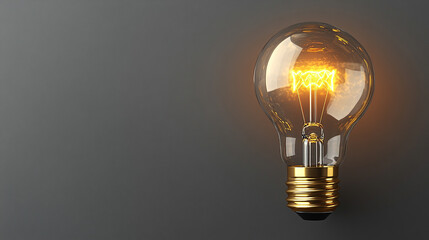 Wall Mural - glowing light bulb symbolizes innovation and ideas, illuminating a clean background. This image represents creativity, inspiration, and the bright potential of new thoughts and solutions