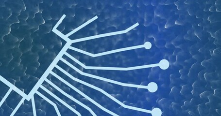 Poster - animation of ai data processing with icons and blue background