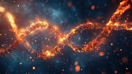 Poster - A vibrant depiction of a DNA double helix, symbolizing life and genetic information.