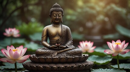 buddha statue in the lotus position