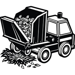 Wood Chipper vector silhouette.