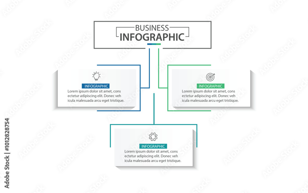 3 Step Infographic element design Vector template for presentation ...