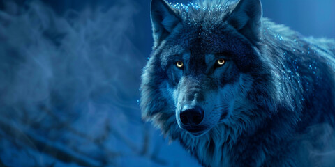  A cinematic and Dramatic portrait image for wolf.