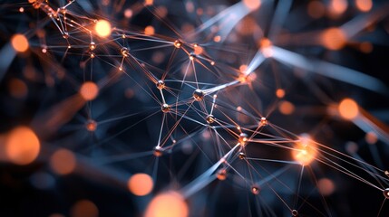 Poster - Abstract representation of interconnected nodes and lines, symbolizing networks and data flow.