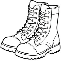 Combat boots vector silhouette