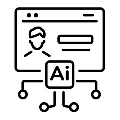 Poster - A linear icon of ai recruitment 