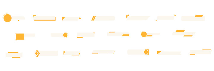 Wall Mural - a collection of minimalistic yellow and beige headline shape with geometric accents, including circl