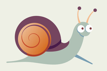 Canvas Print - Cute snail vector art illustration