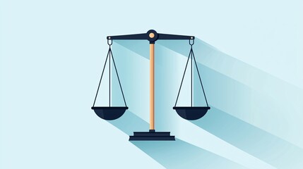 Poster - Justice scales with light and dark weights, moral balance, flat design illustration