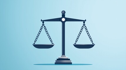Poster - Scales of justice with intertwined hands, unity in morality, flat design illustration
