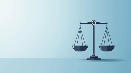Poster - Justice scales with a key, unlocking equality, flat design illustration
