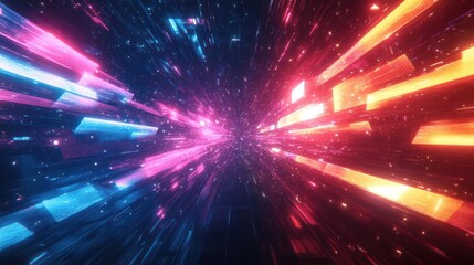 Wall Mural - an abstract background with colorful lines and stars