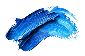 Aufkleber - A dynamic blue paint stroke on a white isolate background, perfect for design and artistic projects.