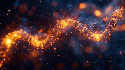 Poster - A vibrant, glowing representation of a DNA helix, illustrating scientific concepts.