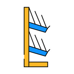 Wall Mural - shelf with booklets line icon vector. shelf with booklets sign. isolated symbol illustration
