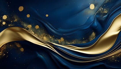 abstract dark blue background with gold dust